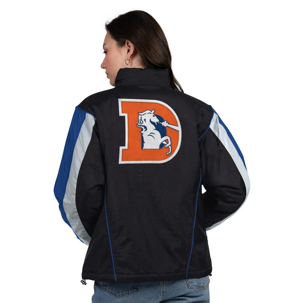 Denver Broncos Starter Women's Thursday Night Gridiron Half-Zip Jacket Black/Navy - NFL