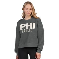 Philadelphia Eagles Starter Women's Show Up Cropped Fleece Pullover Sweatshirt Heather Gray - NFL