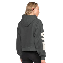 San Francisco 49ers Starter Women's Star Player Cropped Fleece Pullover Hoodie Heather Charcoal - NFL