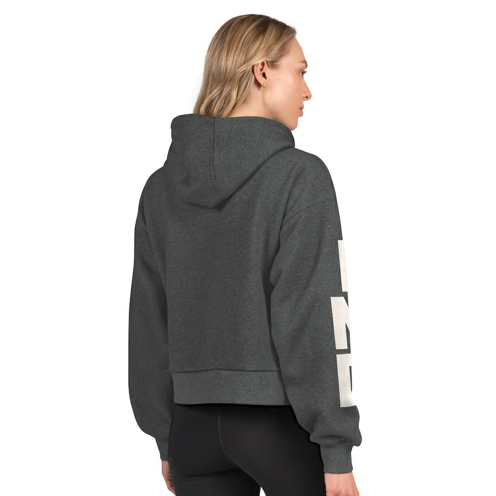 Indianapolis Colts Starter Women's Star Player Cropped Fleece Pullover Hoodie Heather Charcoal - NFL
