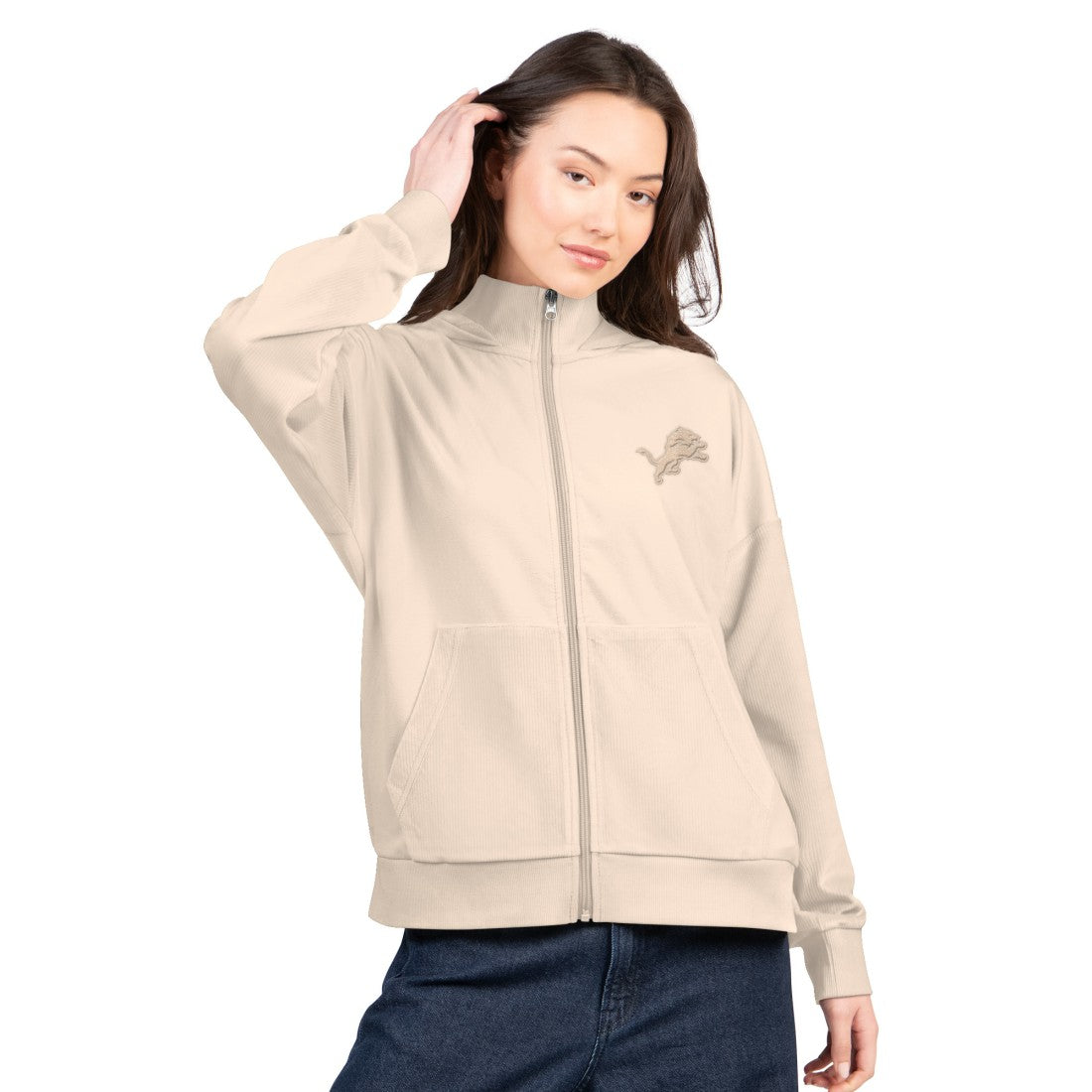 Detroit Lions G-III 4Her by Carl Banks Women's Rookie Full-Zip Hoodie Tan - NFL