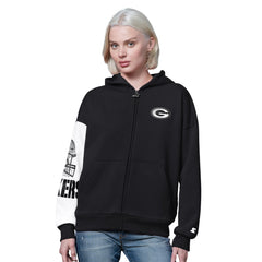 Green Bay Packers Starter Women's 4th Down Full-Zip Hoodie Black - NFL