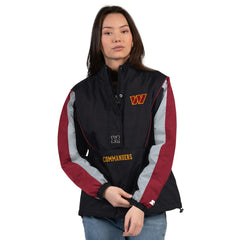Washington Commanders Starter Women's Thursday Night Gridiron Half-Zip Jacket Black/Burgundy - NFL