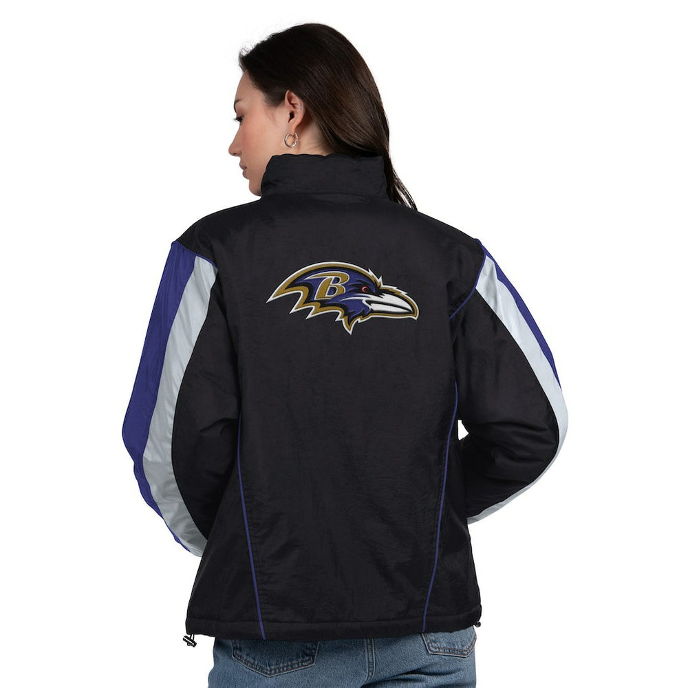 Baltimore Ravens Starter Women's Thursday Night Gridiron Half-Zip Jacket Black/Purple - NFL