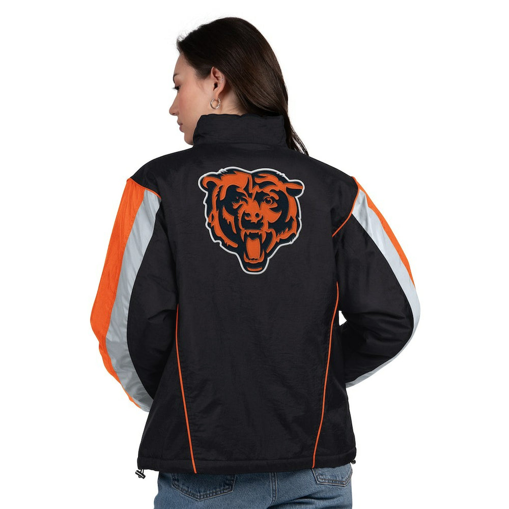 Chicago Bears Starter Women's Thursday Night Gridiron Half-Zip Jacket Black/Orange - NFL