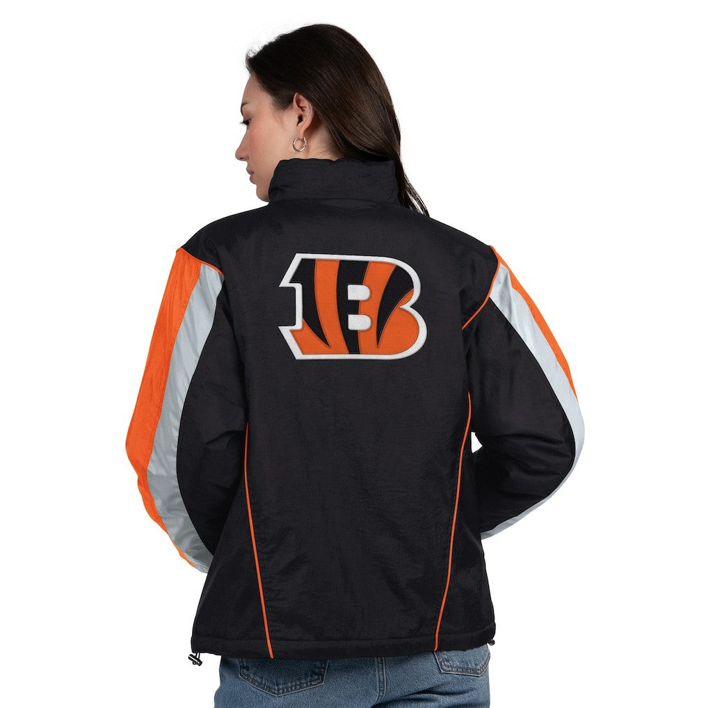 Cincinnati Bengals Starter Women's Thursday Night Gridiron Half-Zip Jacket Black/Orange - NFL