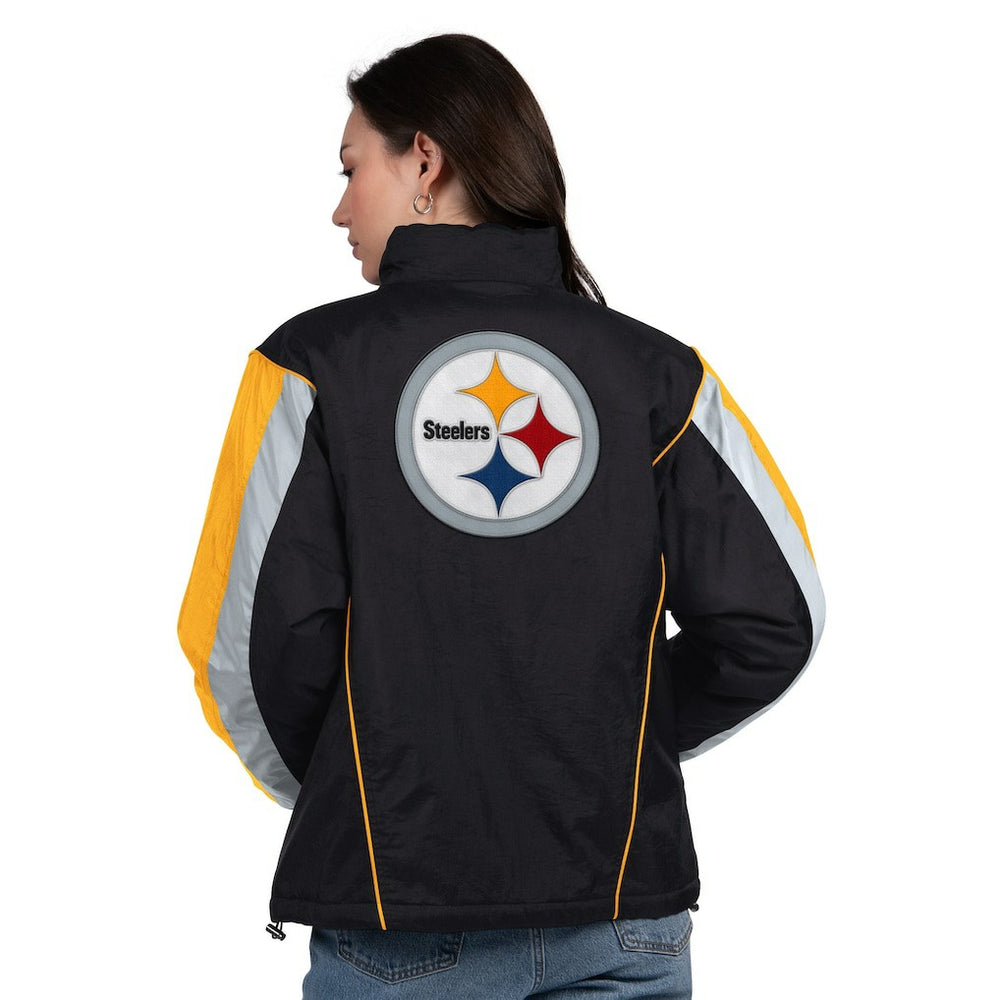 Pittsburgh Steelers Starter Women's Thursday Night Gridiron Half-Zip Jacket Black/Gold - NFL