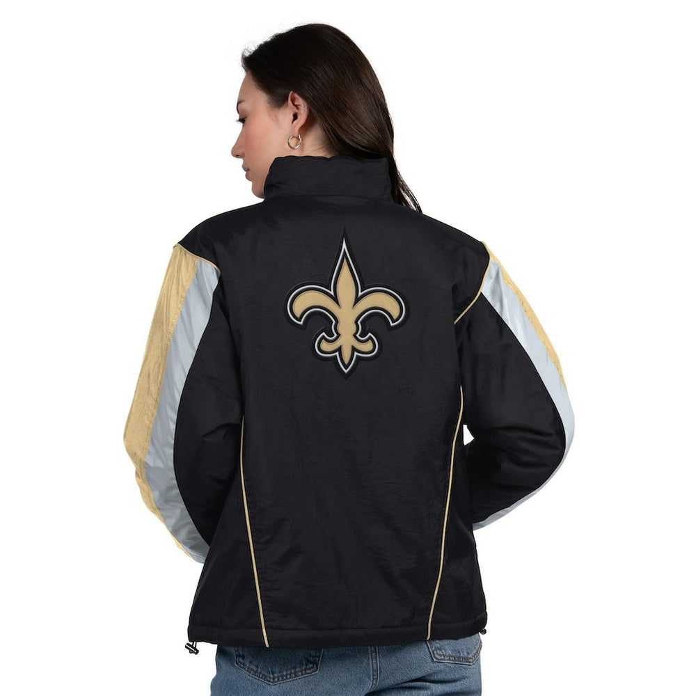 New Orleans Saints Starter Women's Thursday Night Gridiron Half-Zip Jacket Black/Gold - NFL