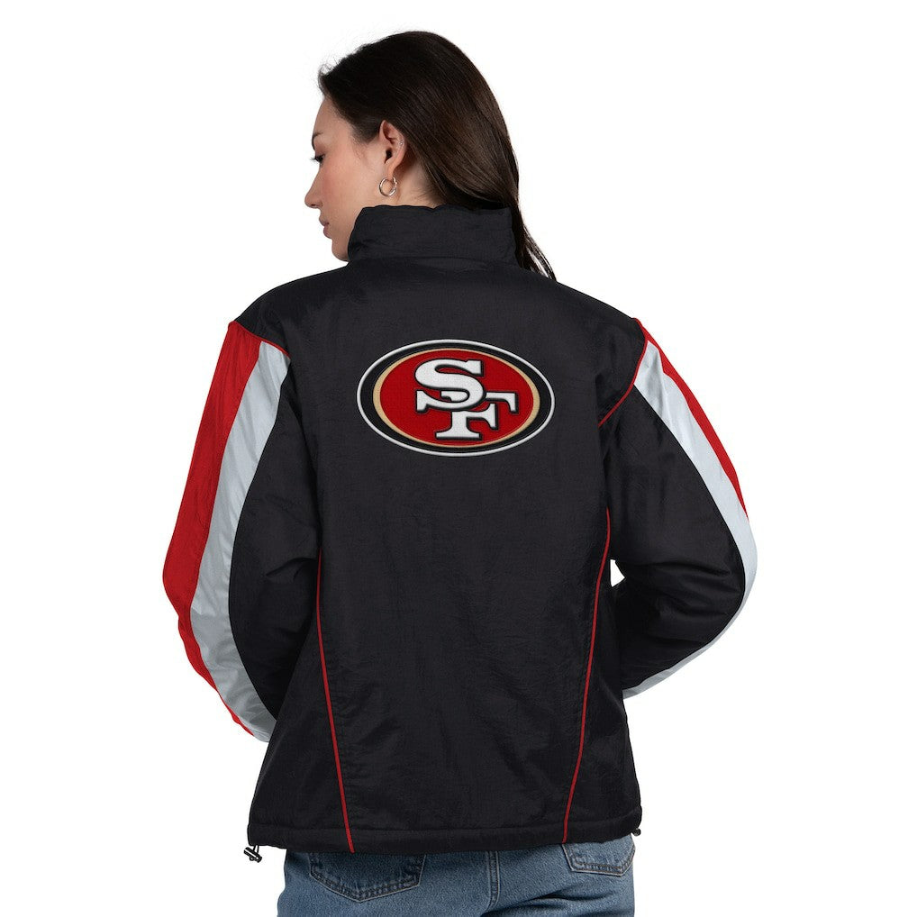 San Francisco 49ers Starter Women's Thursday Night Gridiron Half-Zip Jacket Black/Scarlet - NFL