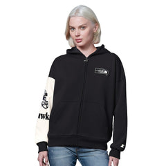 Seattle Seahawks Starter Women's 4th Down Full-Zip Hoodie Black - NFL