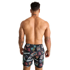 Miami Dolphins Chubbies The Neon 5.5" Classic Lined Swim Trunks Black - NFL