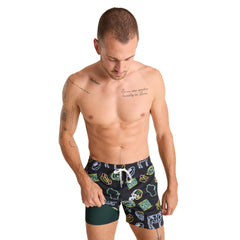 Green Bay Packers Chubbies The Neon 5.5" Classic Lined Swim Trunks Black - NFL