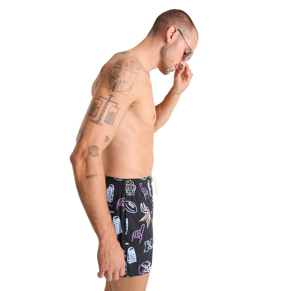 Minnesota Vikings Chubbies The Neon 5.5" Classic Lined Swim Trunks Black - NFL