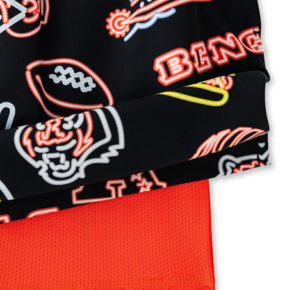 Cincinnati Bengals Chubbies The Neon 5.5" Classic Lined Swim Trunks Black - NFL
