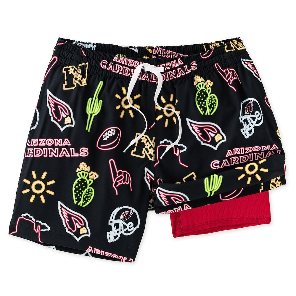 Arizona Cardinals Chubbies The Neon 5.5" Classic Lined Swim Trunks Black - NFL
