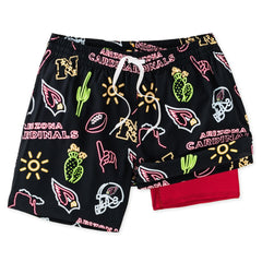 Arizona Cardinals Chubbies The Neon 5.5" Classic Lined Swim Trunks Black - NFL