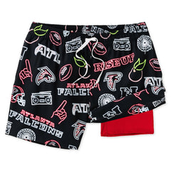 Atlanta Falcons Chubbies The Neon 5.5" Classic Lined Swim Trunks Black - NFL