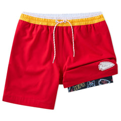 Kansas City Chiefs Chubbies 5.5" Classic Lined Swim Trunks Red - NFL