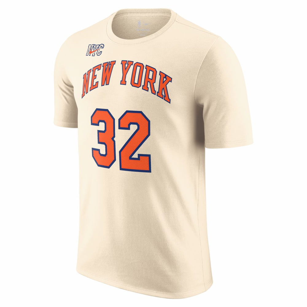 Nike - Karl-Anthony Towns New York Knicks Unisex 2025/26 City Edition Name & Number T-Shirt - Cream