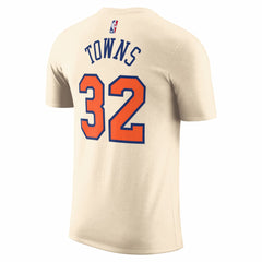 Nike - Karl-Anthony Towns New York Knicks Unisex 2025/26 City Edition Name & Number T-Shirt - Cream