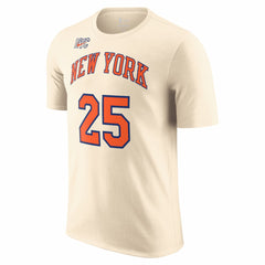 Nike - Mikal Bridges New York Knicks Unisex 2025/26 City Edition Name & Number T-Shirt - Cream