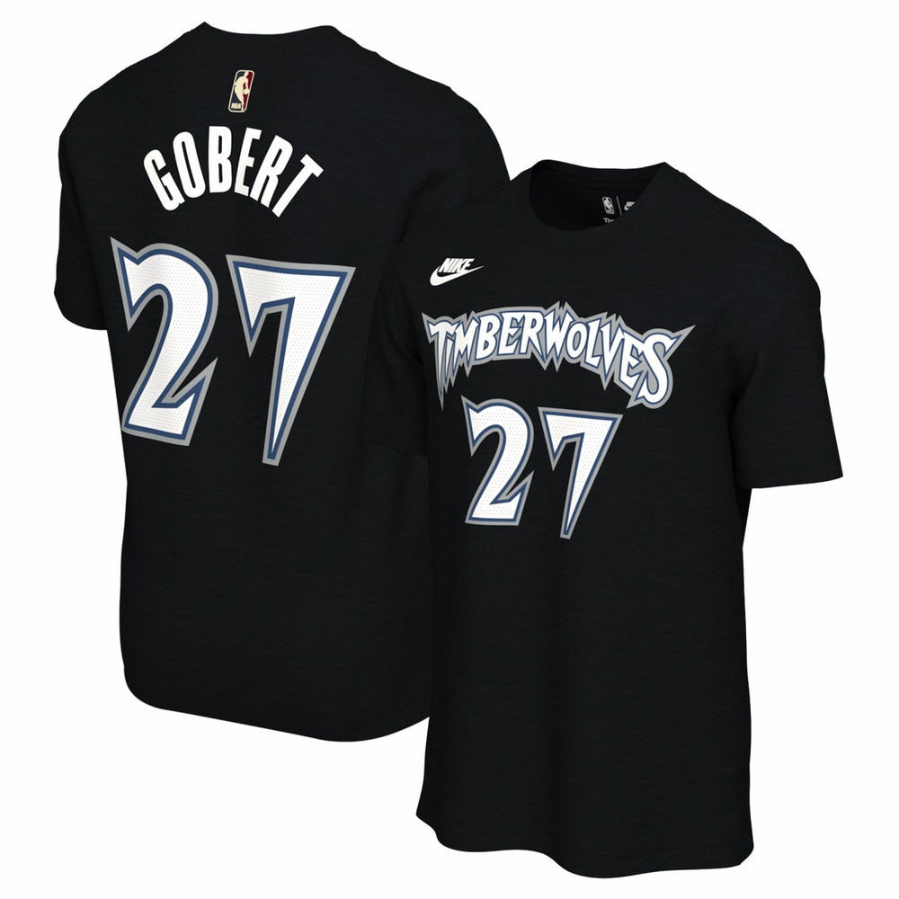 Nike - Rudy Gobert Minnesota Timberwolves Unisex Name & Number T-Shirt - Classic Edition - Black