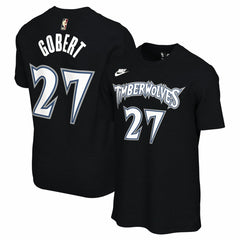 Nike - Rudy Gobert Minnesota Timberwolves Unisex Name & Number T-Shirt - Classic Edition - Black
