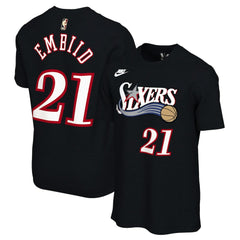 Nike - Joel Embiid Philadelphia 76ers Unisex Name & Number T-Shirt - Classic Edition - Black