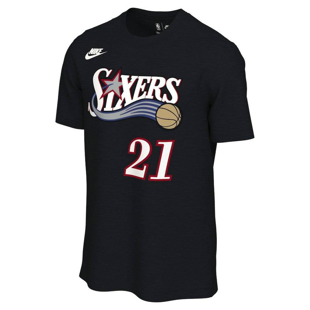 Nike - Joel Embiid Philadelphia 76ers Unisex Name & Number T-Shirt - Classic Edition - Black
