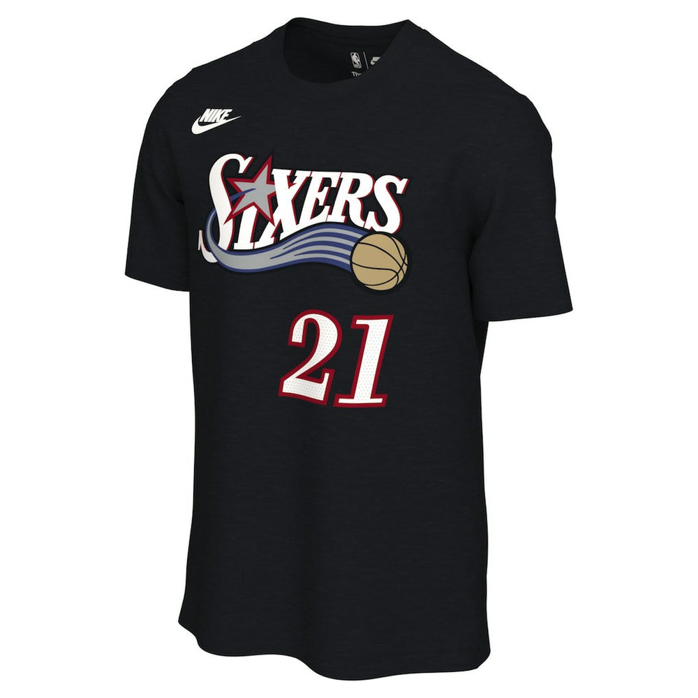 Nike - Joel Embiid Philadelphia 76ers Unisex Name & Number T-Shirt - Classic Edition - Black