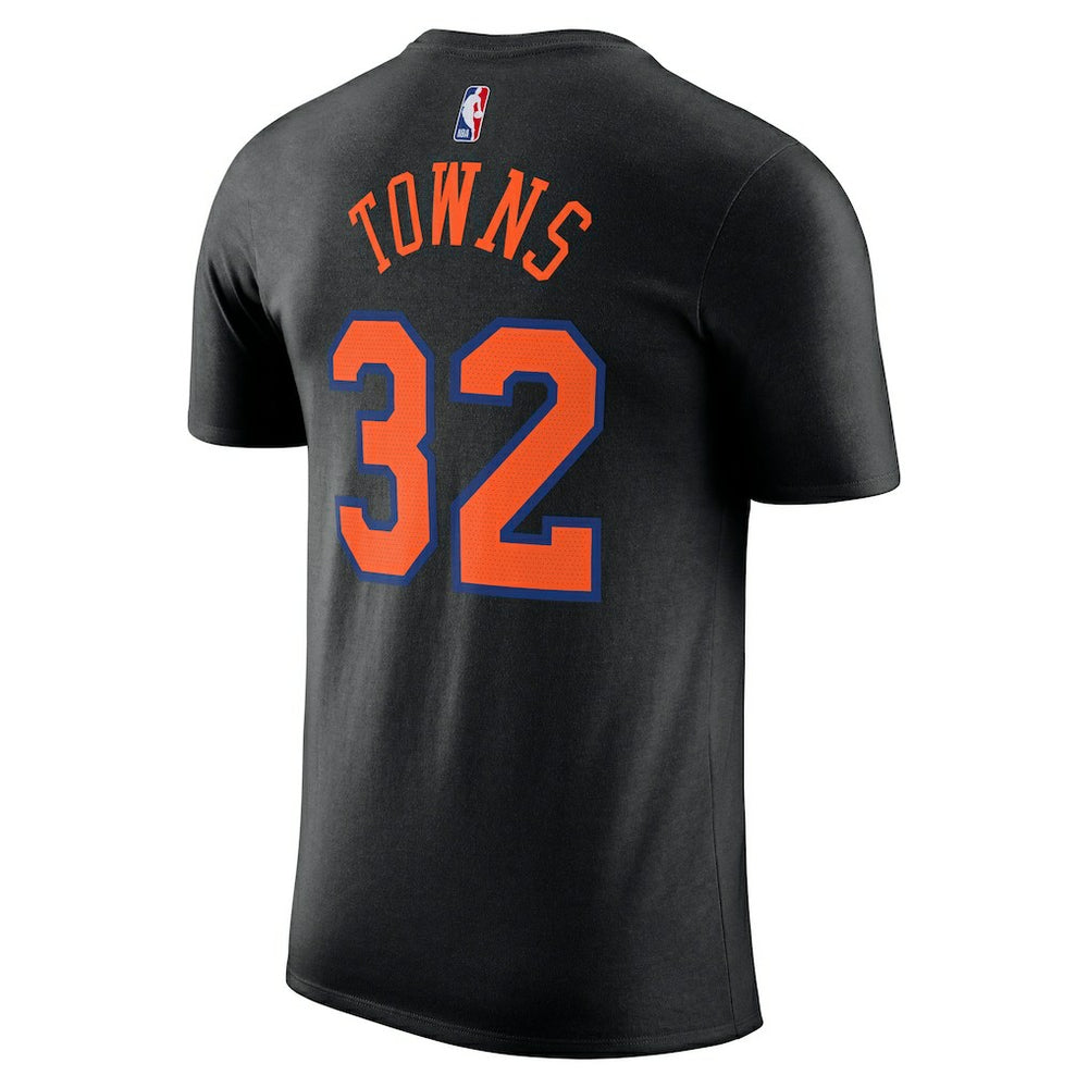 NBA - Karl-Anthony Towns New York Knicks Jordan Brand Unisex Name & Number T-Shirt - Statement Edition - Black