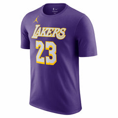 NBA - LeBron James Los Angeles Lakers Jordan Brand Unisex Name & Number T-Shirt - Statement Edition - Purple