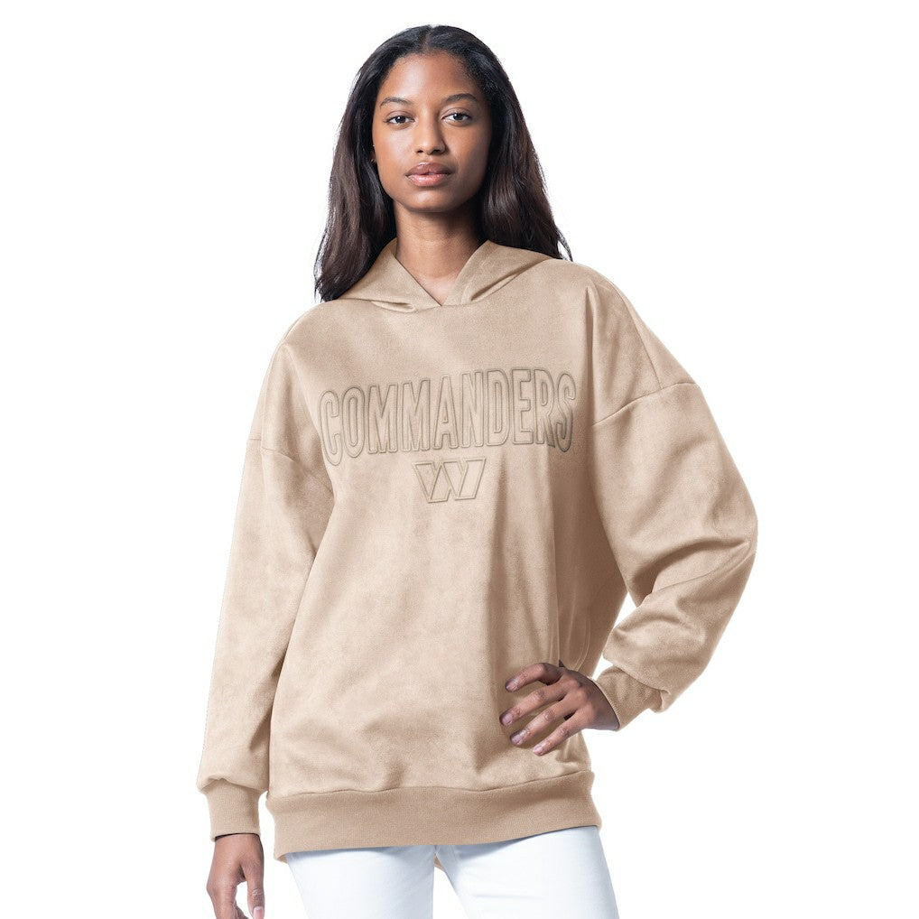 Washington Commanders G-III 4Her by Carl Banks Women's Best Hitter Oversized Tunic Pullover Hoodie Cream - NFL