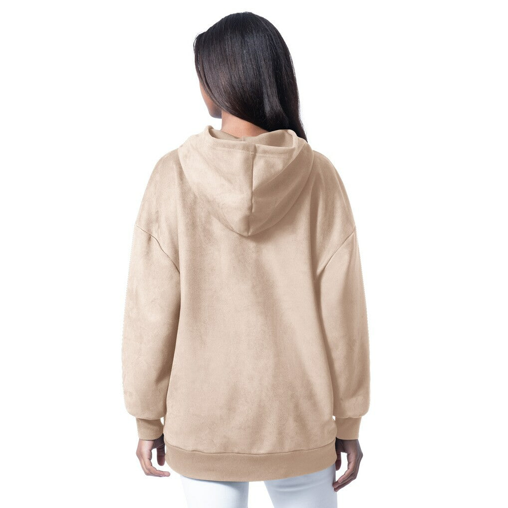 Miami Dolphins G-III 4Her by Carl Banks Women's Best Hitter Oversized Tunic Pullover Hoodie Cream - NFL