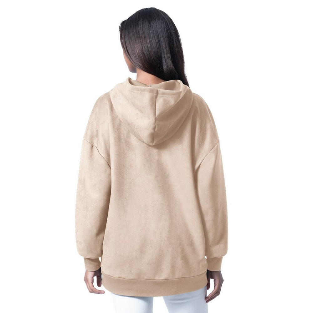 Miami Dolphins G-III 4Her by Carl Banks Women's Best Hitter Oversized Tunic Pullover Hoodie Cream - NFL