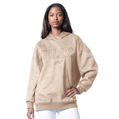Buffalo Bills G-III 4Her by Carl Banks Women's Best Hitter Oversized Tunic Pullover Hoodie Cream - NFL