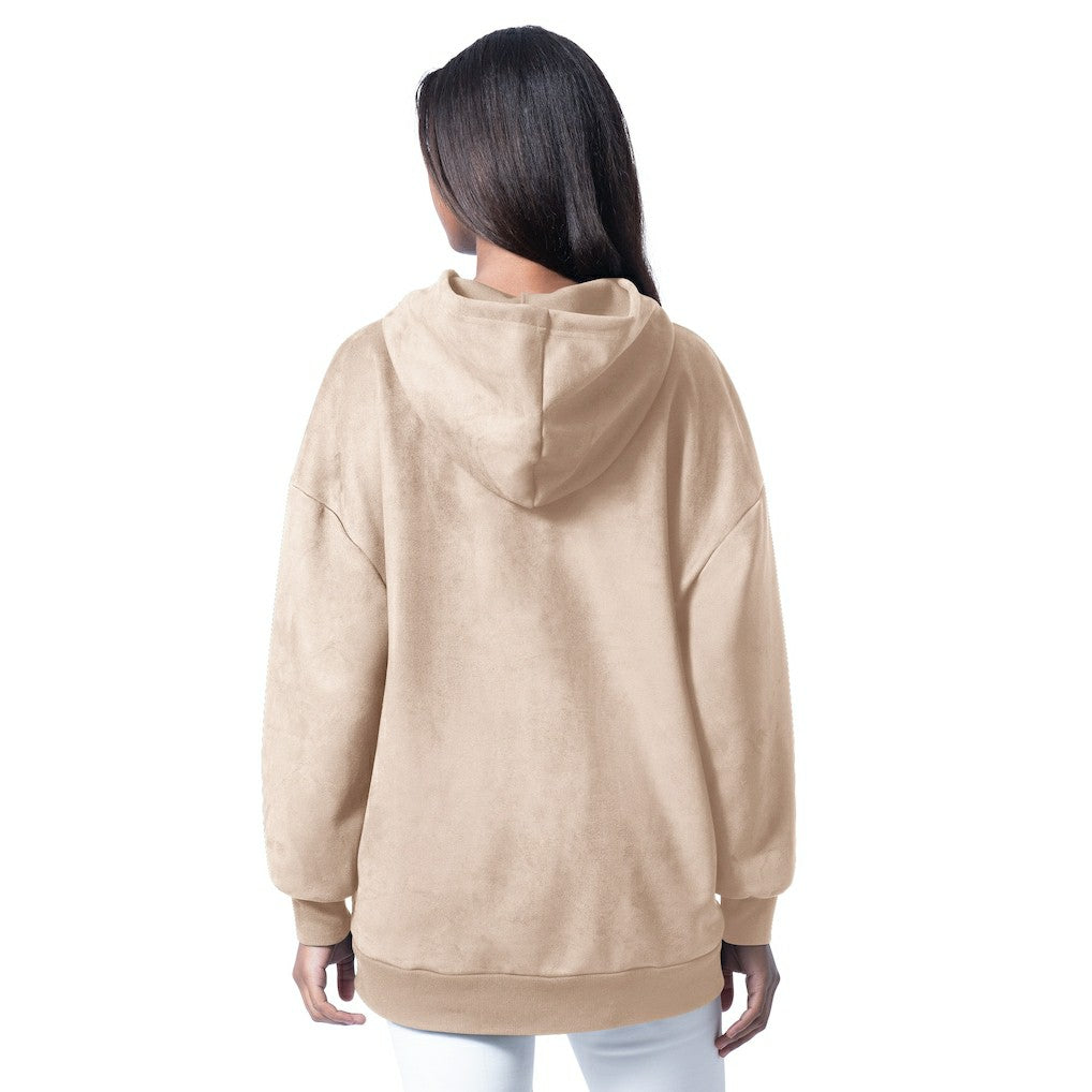 Buffalo Bills G-III 4Her by Carl Banks Women's Best Hitter Oversized Tunic Pullover Hoodie Cream - NFL