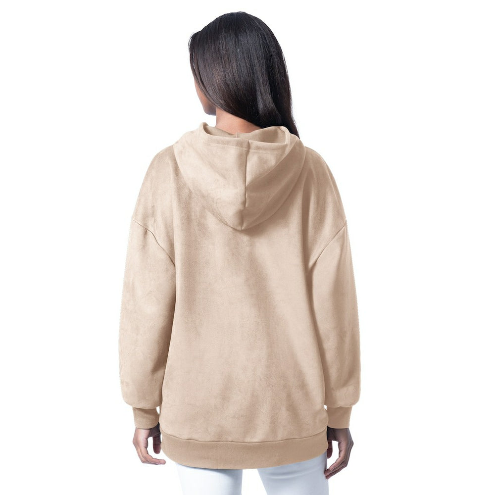 Baltimore Ravens G-III 4Her by Carl Banks Women's Best Hitter Oversized Tunic Pullover Hoodie Cream - NFL