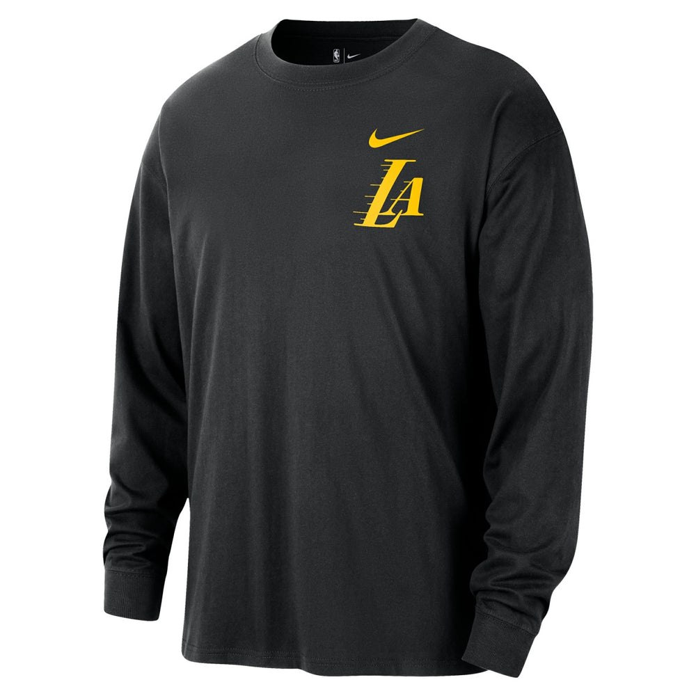 Nike - Los Angeles Lakers 2025/26 City Edition Remix Essential Logo Long Sleeve T-Shirt - Black