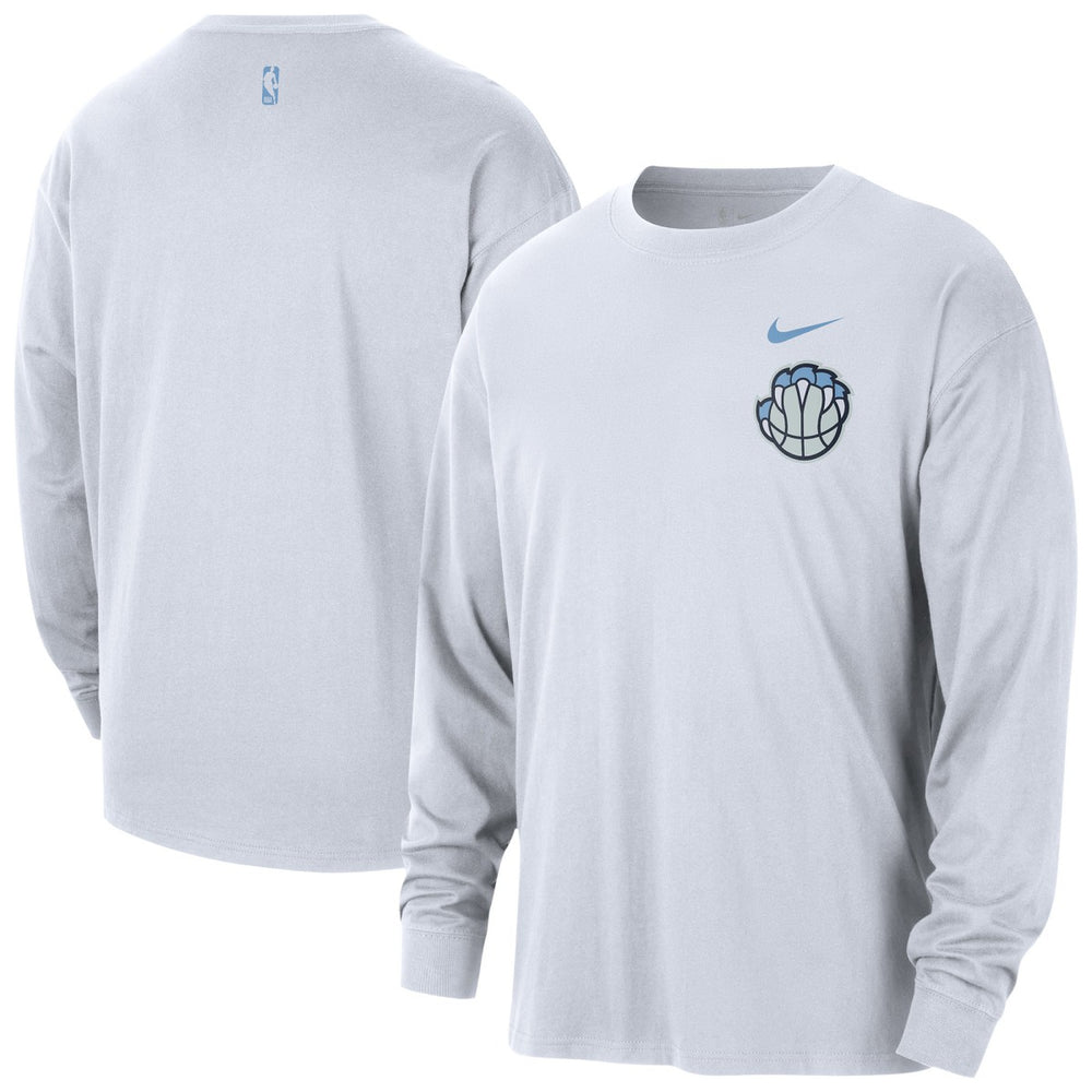 Nike - Memphis Grizzlies 2025/26 City Edition Remix Essential Logo Long Sleeve T-Shirt - White