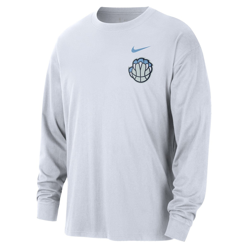 Nike - Memphis Grizzlies 2025/26 City Edition Remix Essential Logo Long Sleeve T-Shirt - White
