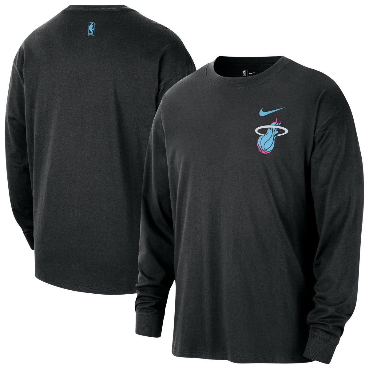 Nike - Miami Heat 2025/26 City Edition Remix Essential Logo Long Sleeve T-Shirt - Black