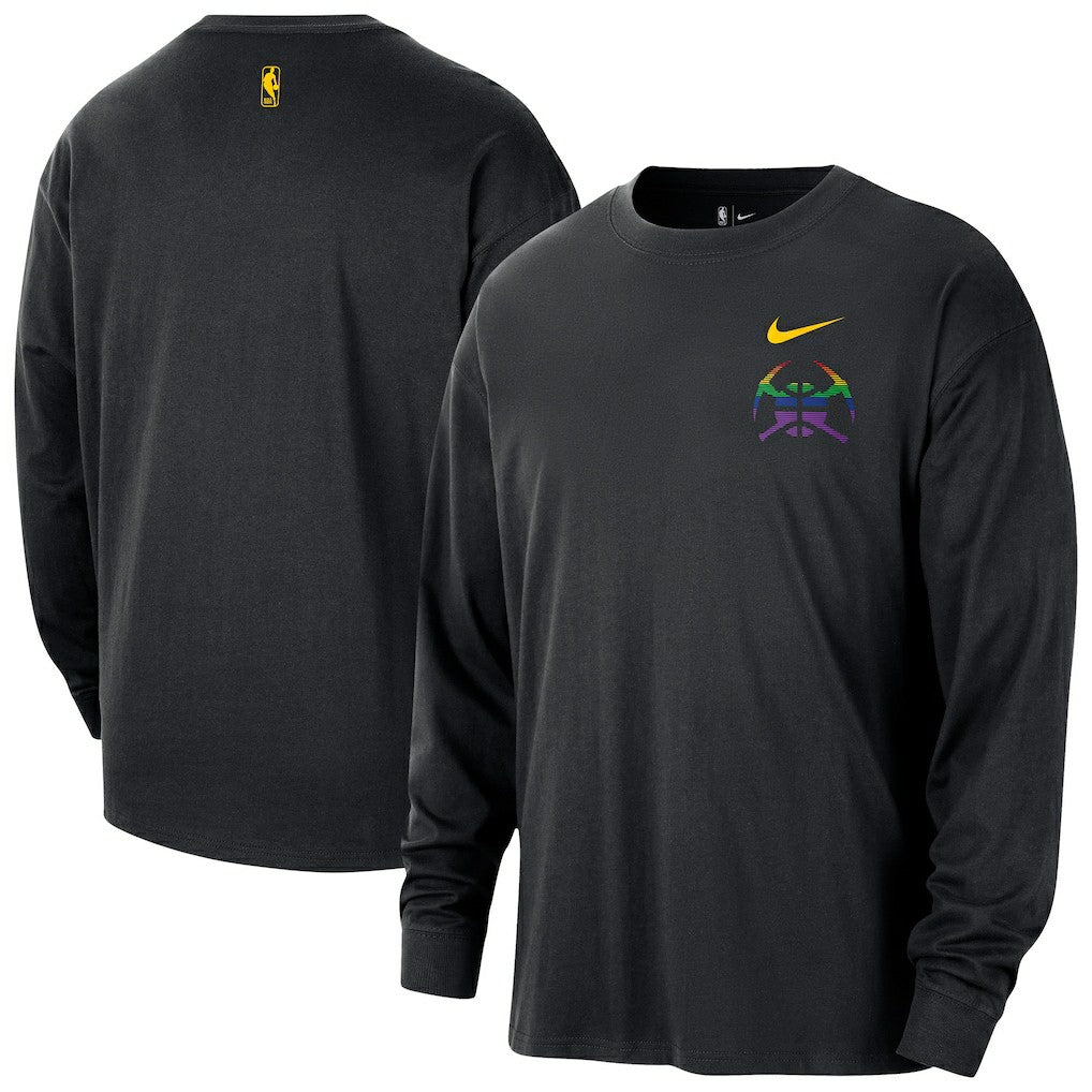 Nike - Denver Nuggets 2025/26 City Edition Remix Essential Logo Long Sleeve T-Shirt - Black