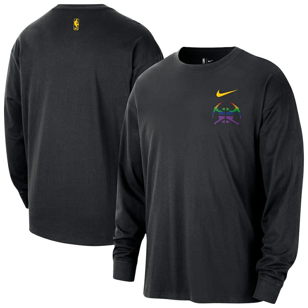 Nike - Denver Nuggets 2025/26 City Edition Remix Essential Logo Long Sleeve T-Shirt - Black