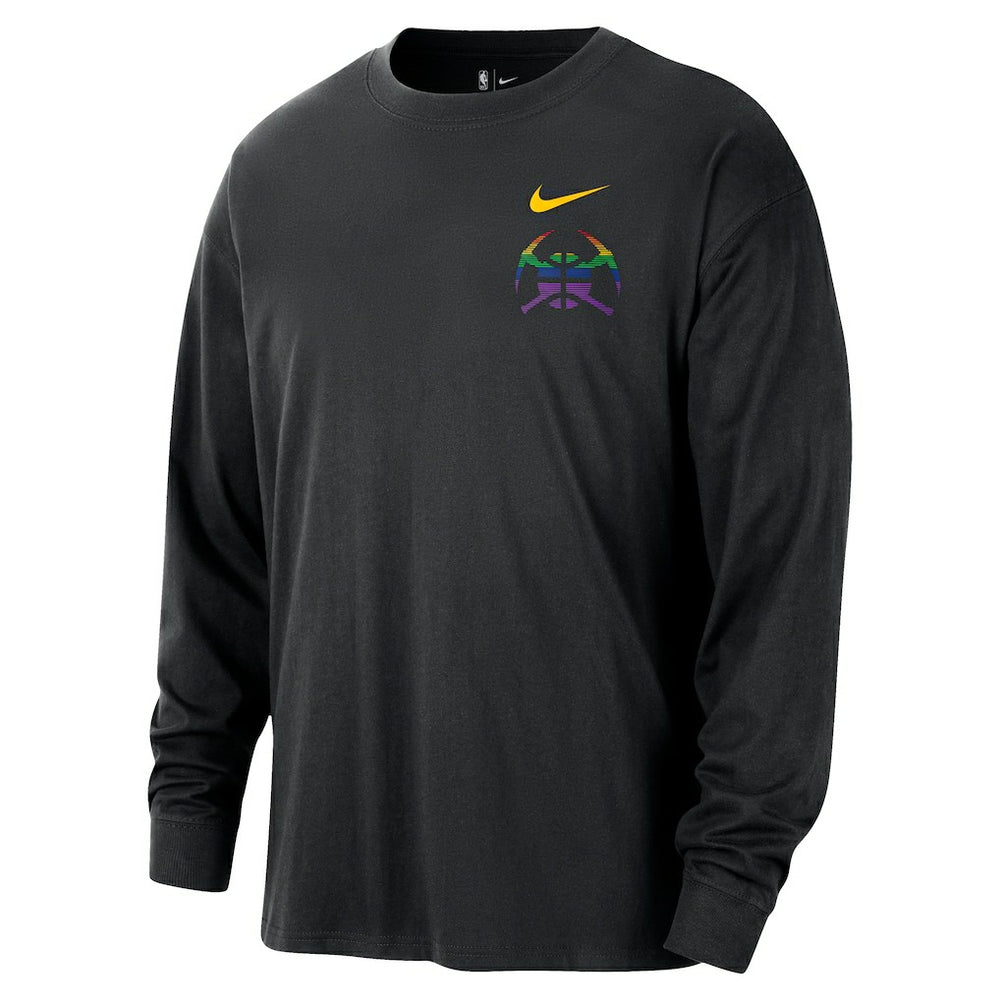 Nike - Denver Nuggets 2025/26 City Edition Remix Essential Logo Long Sleeve T-Shirt - Black