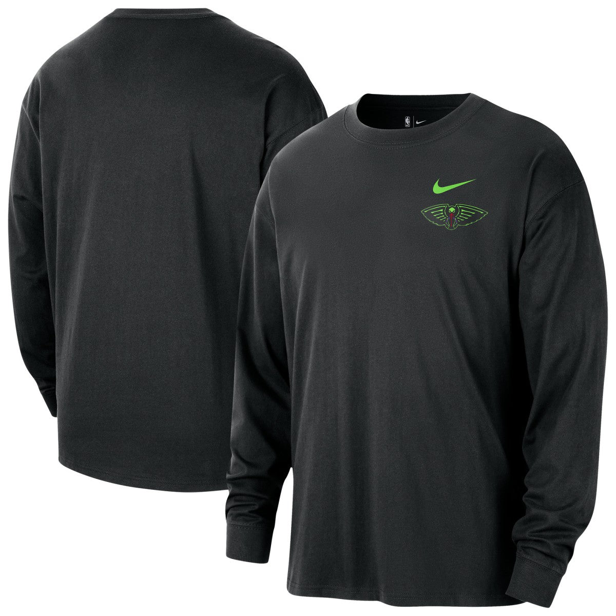 Nike - New Orleans Pelicans 2025/26 City Edition Remix Essential Logo Long Sleeve T-Shirt - Black