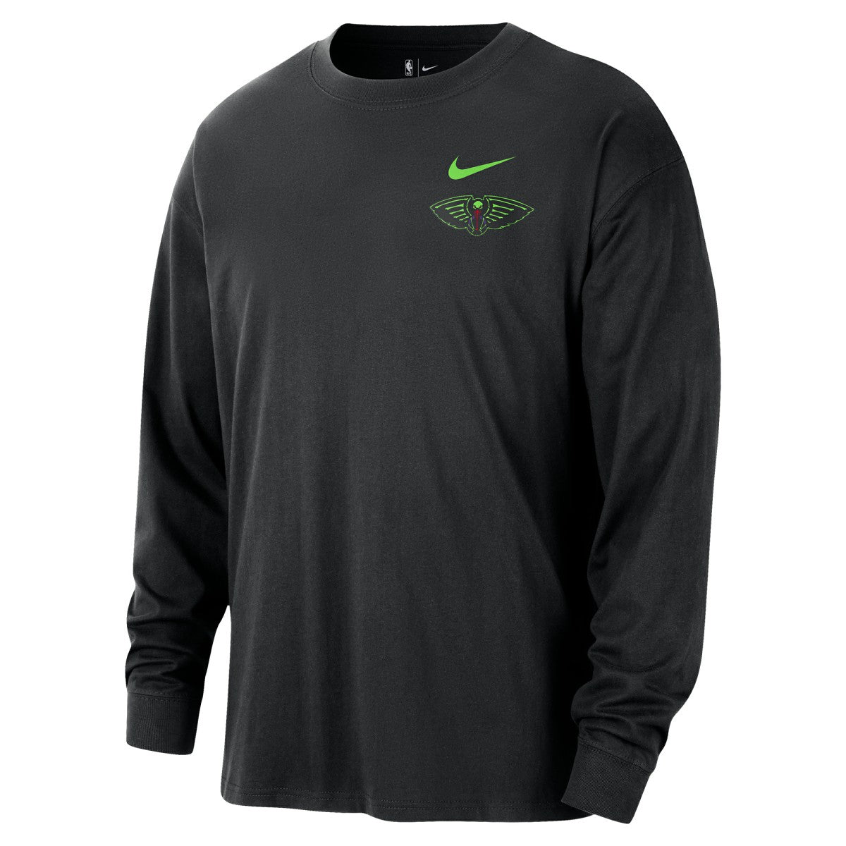 Nike - New Orleans Pelicans 2025/26 City Edition Remix Essential Logo Long Sleeve T-Shirt - Black