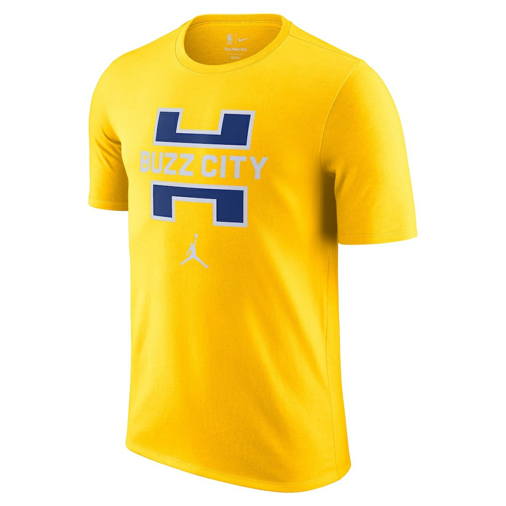NBA - Charlotte Hornets Jordan Brand 2025/26 City Edition Remix Essential Logo T-Shirt - Yellow