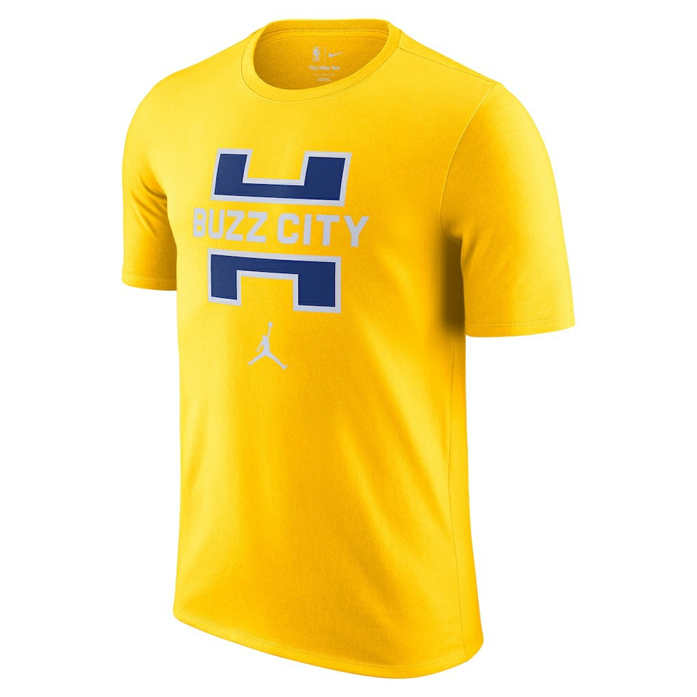 NBA - Charlotte Hornets Jordan Brand 2025/26 City Edition Remix Essential Logo T-Shirt - Yellow