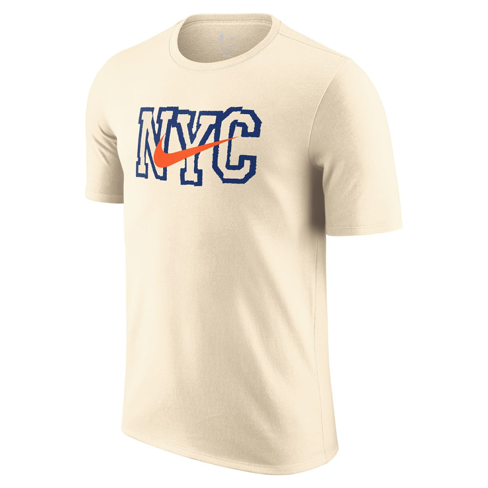 Nike - New York Knicks 2025/26 City Edition Remix Essential Logo T-Shirt - Natural